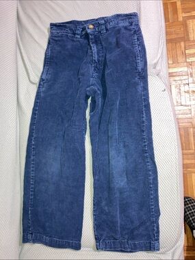 Kids Blue Corduroy Wide-Leg Jeans